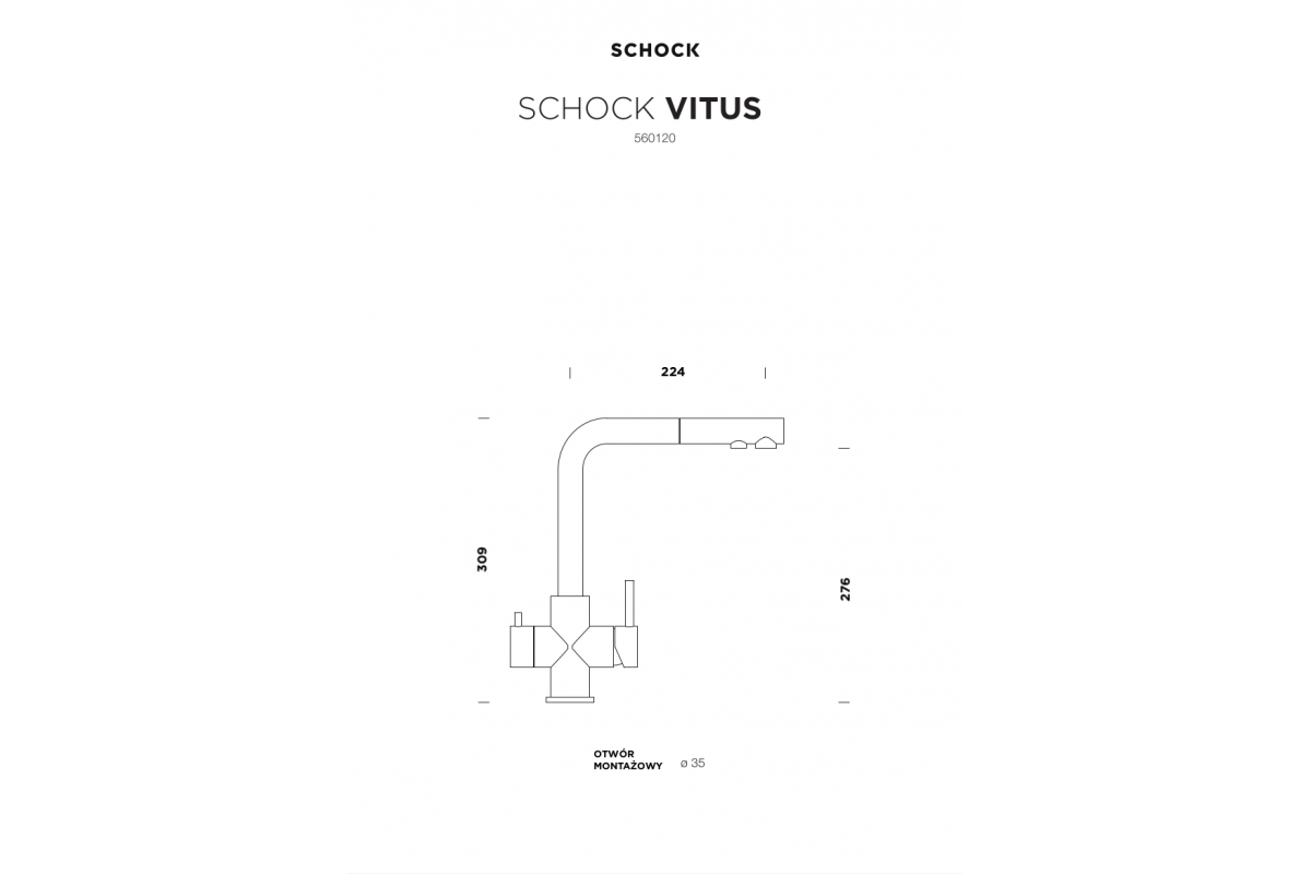 СМЕСИТЕЛ SCHOCK Vitus Pull Out White Gold 
